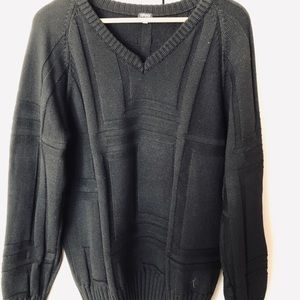 Versace men’s black cable knit sweater
